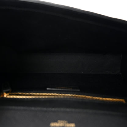 Saint Laurent Grain De Poudre Textured Mixed Matelasse Large Triquilt Monogram Satchel Black 5 of 10