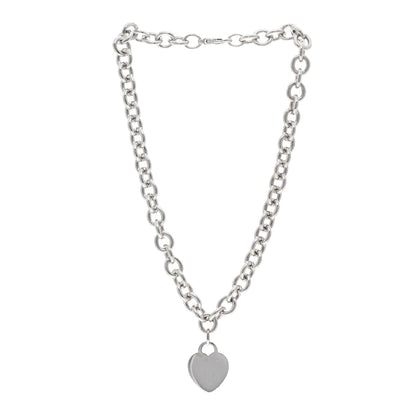 Tiffany Sterling Silver Heart Tag Pendant Necklace 3 of 4