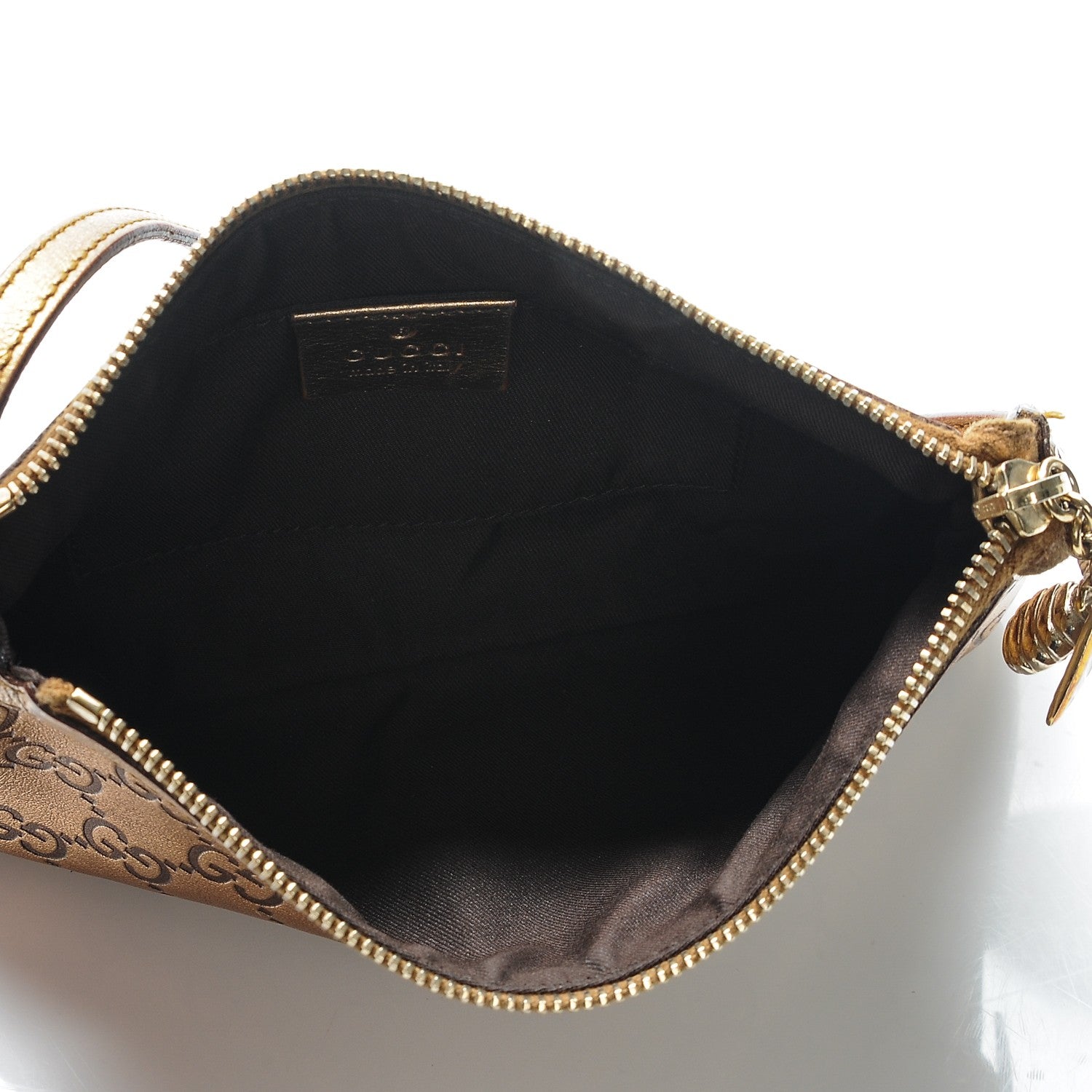 Gucci Metallic Guccissima Bumble Bee Pochette Bronze 5 of 7