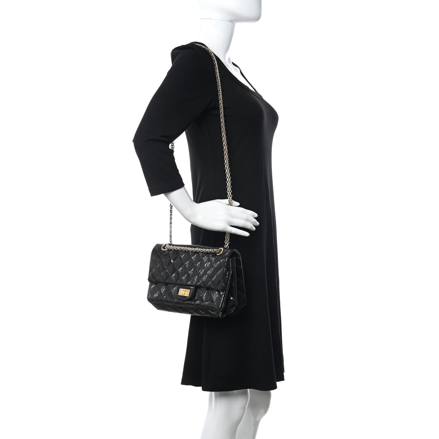 Chanel Patent Quilted Accordion Reissue 2.55 Flap Navy 2 of 14