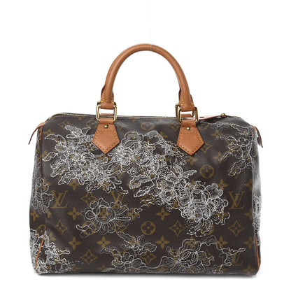 Louis Vuitton Monogram Dentelle Speedy 30 Silver 1 of 9