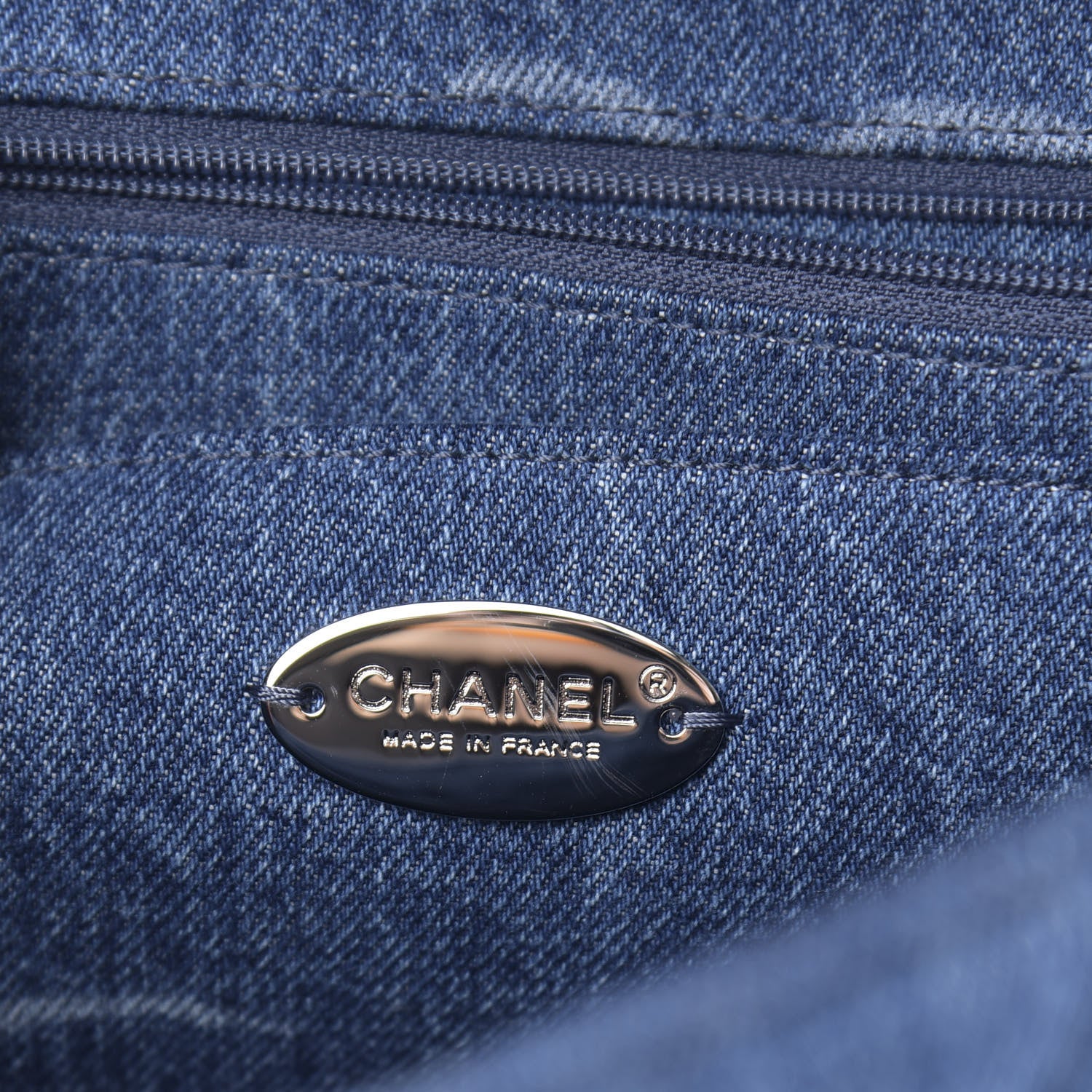 Chanel Denim Quilted CC Print Jumbo Single Flap Blue 6 of 11
