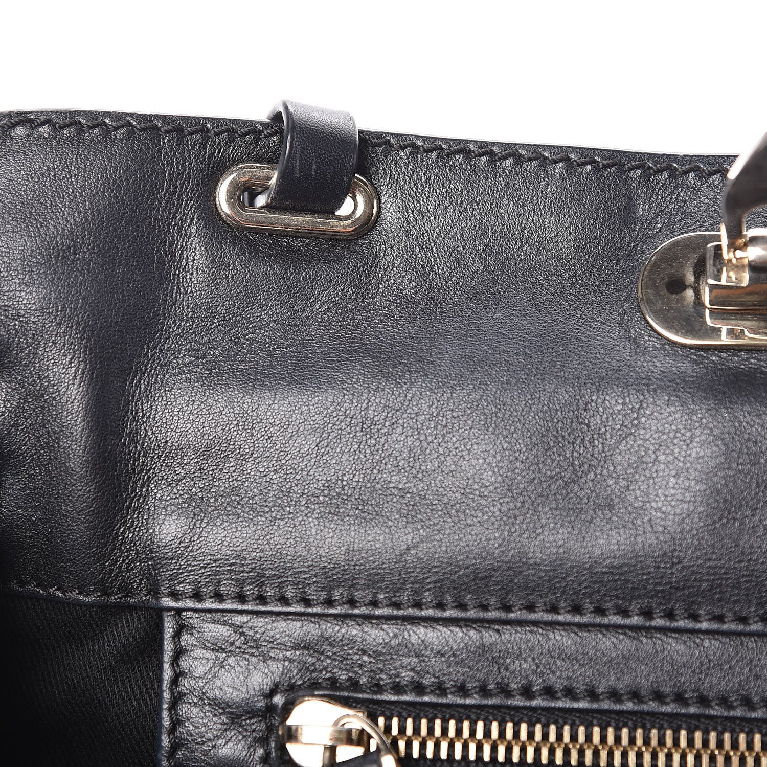 Valentino Garavani Vitello Small Rockstud Tote Black 9 of 13