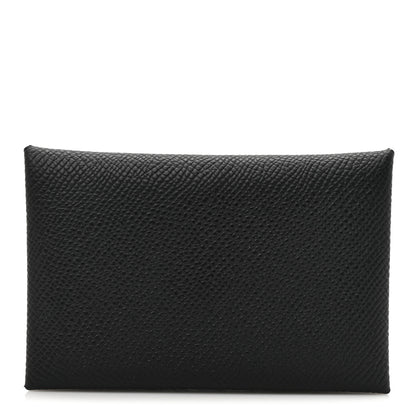 Hermes Epsom Calvi Card Case Black 1 of 8
