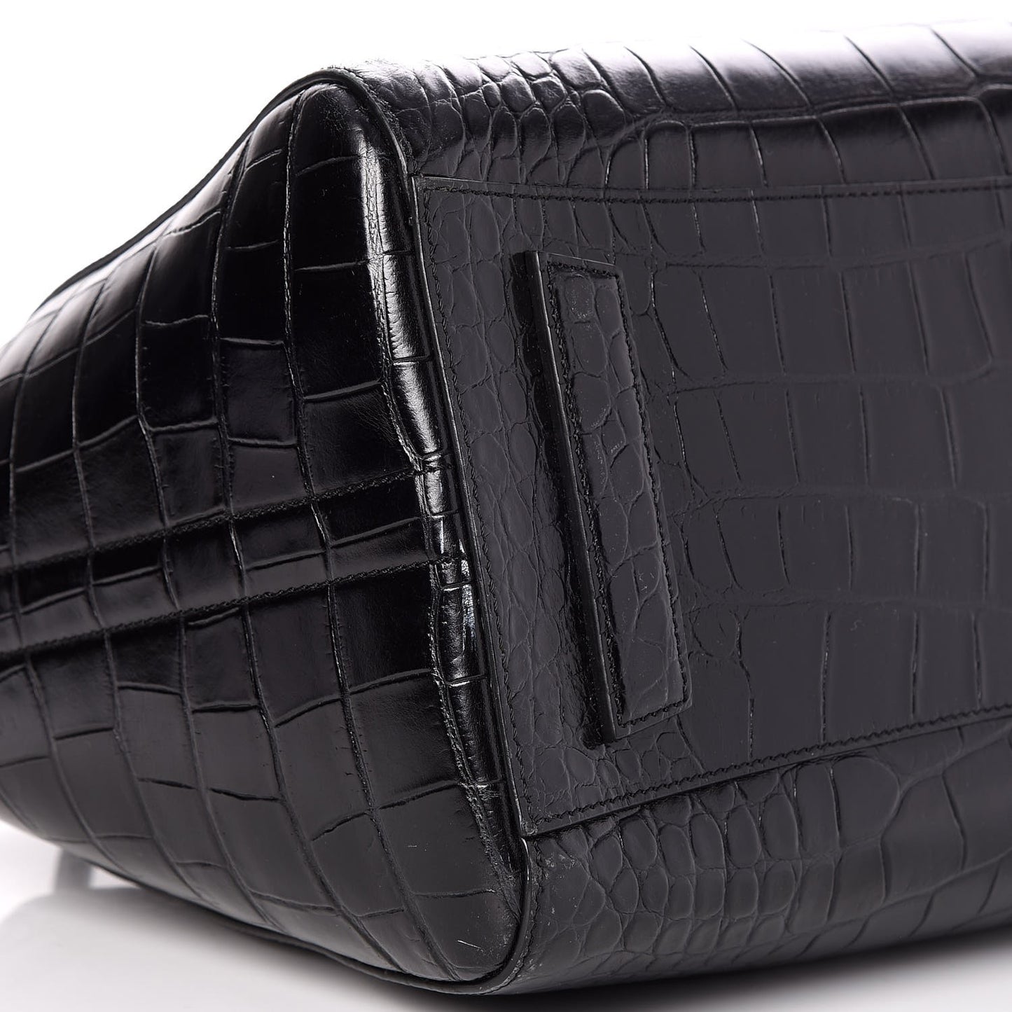 Calfskin Crocodile Embossed Medium Antigona Black