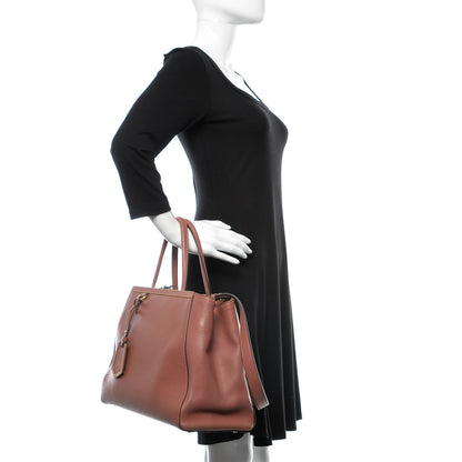 Fendi Vitello Elite Flamingo Regular 2Jours Tote Terracotta 3 of 13