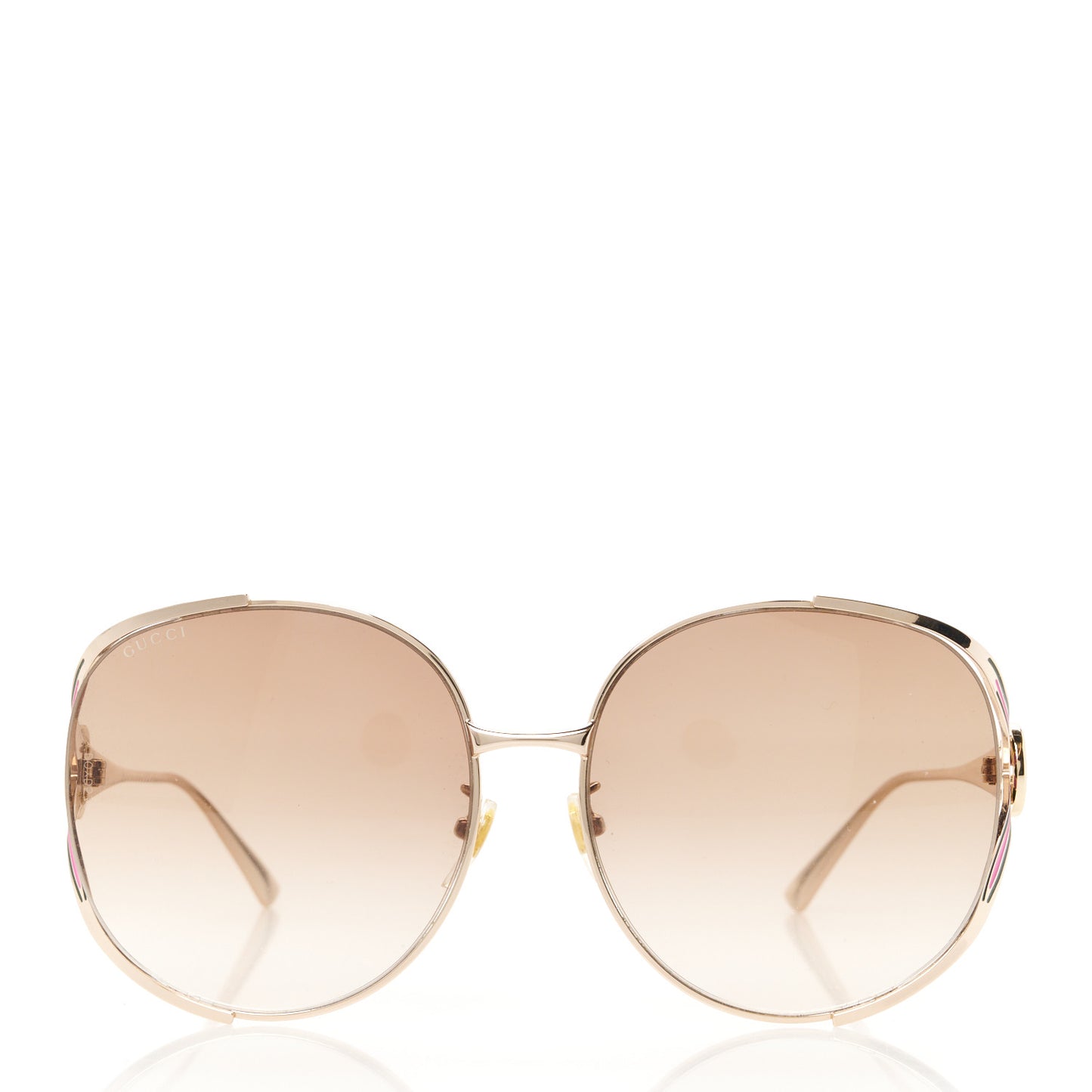 Metal Oversized Round Frame GG0225S Sunglasses Green Pink