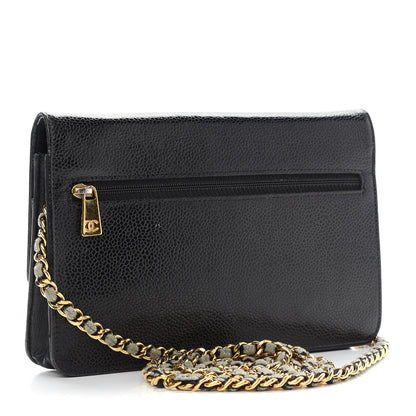 Chanel Caviar Timeless CC Wallet On Chain WOC Black 3 of 14