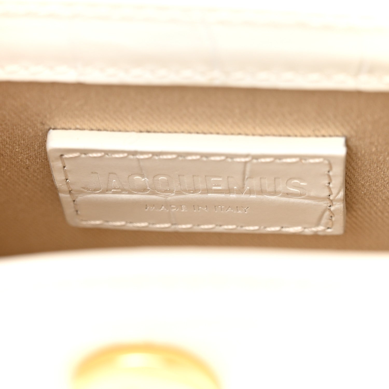 Jacquemus Calfskin Crocodile Embossed Le Chiquito White 6 of 11