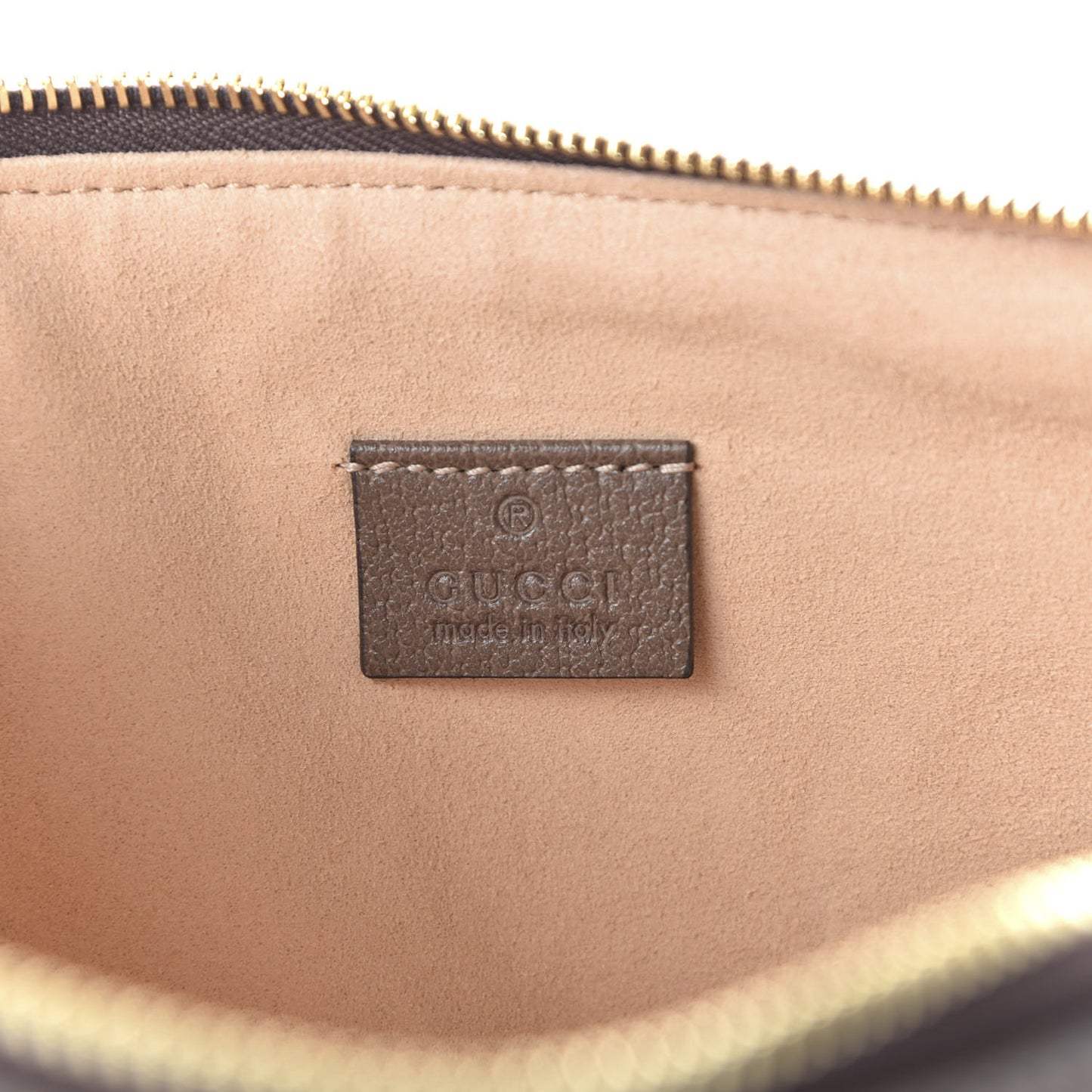 GG Supreme Monogram Large Ophidia Pouch Clutch Brown