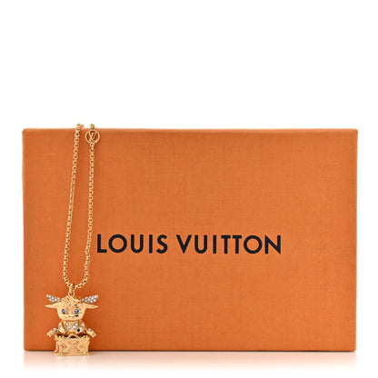 Louis Vuitton Metal Crystal LV Rodeo Pendant Necklace Gold 8 of 8