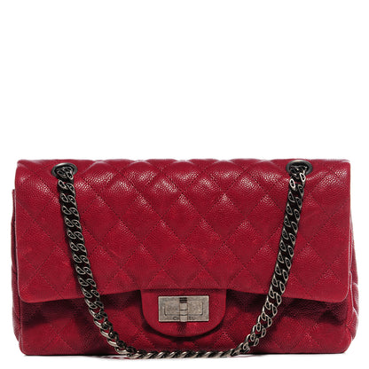 Chanel Washed Caviar Quilted 2.55 Reissue 225 Bijoux Chain Flap Red 1 of 7