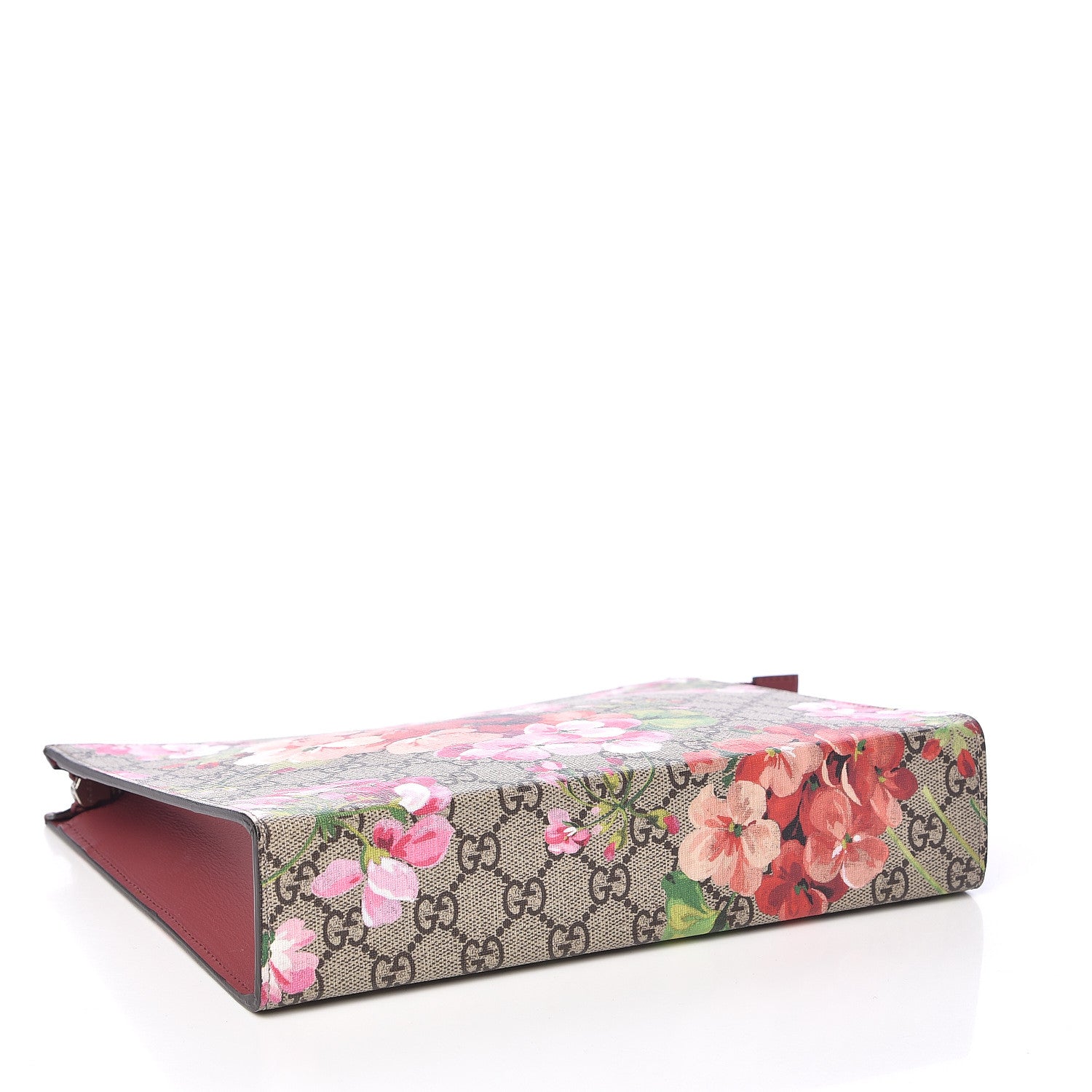 Gucci GG Supreme Monogram Blooms Large Cosmetic Case Beige Multicolor Dry Rose 4 of 8