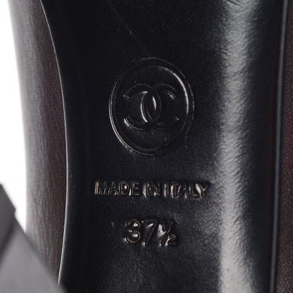 Chanel Calfskin CC Turnlock Ankle Boots 37.5 Brown 7 of 13