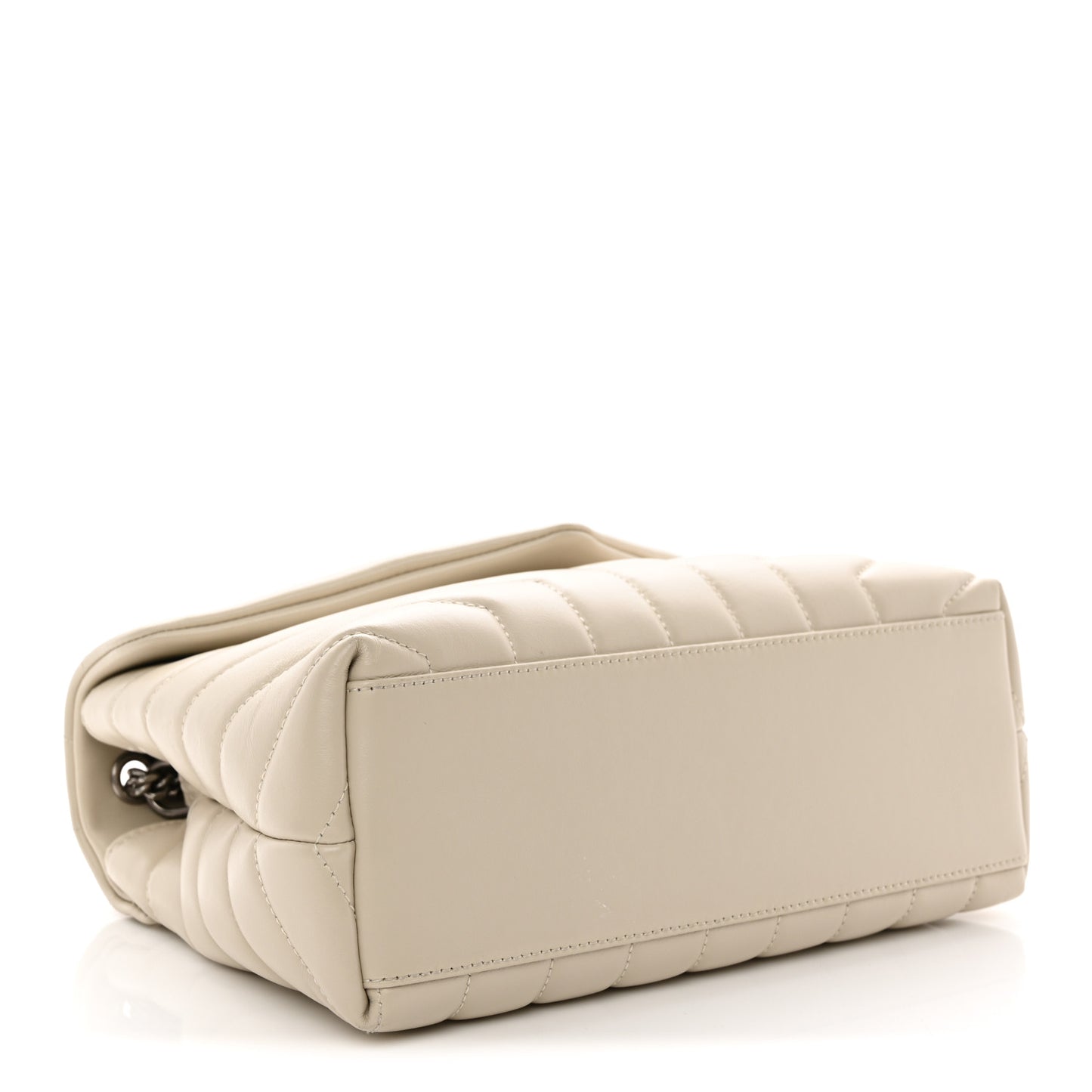 Calfskin Y Quilted Monogram Small Loulou Chain Satchel Ivory