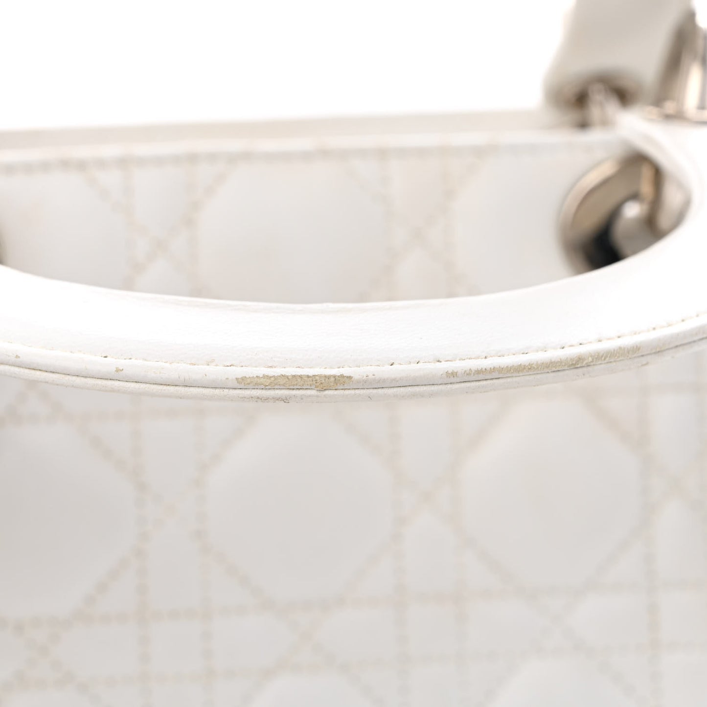 Lambskin Cannage Large Lady Dior White