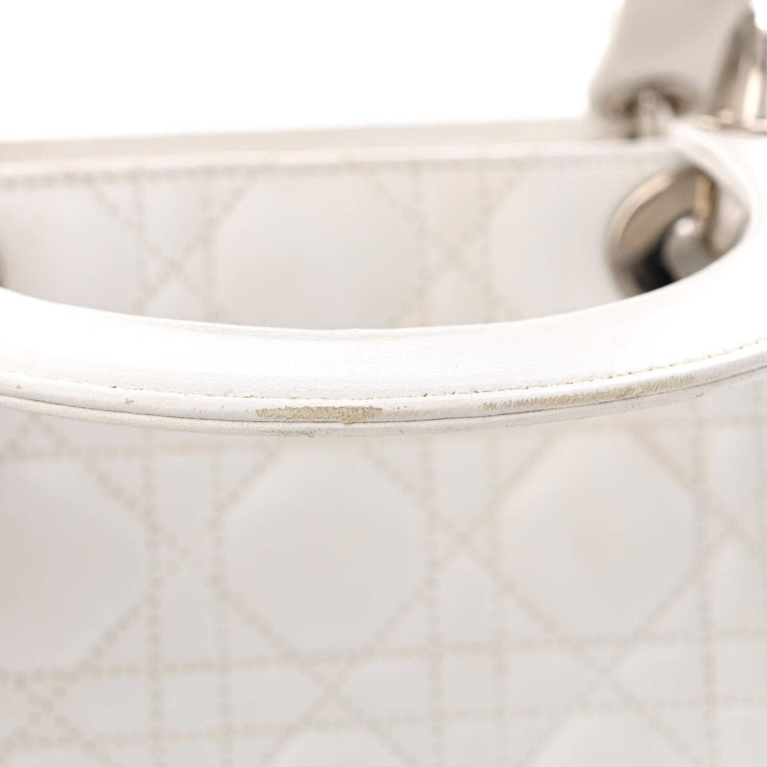 Christian Dior Lambskin Cannage Large Lady Dior White 11 of 14