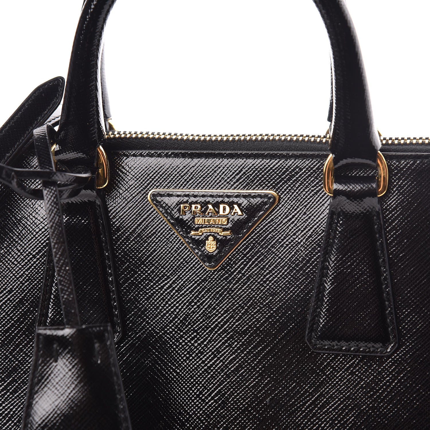 Prada Saffiano Vernice Small Promenade Tote Black 11 of 13
