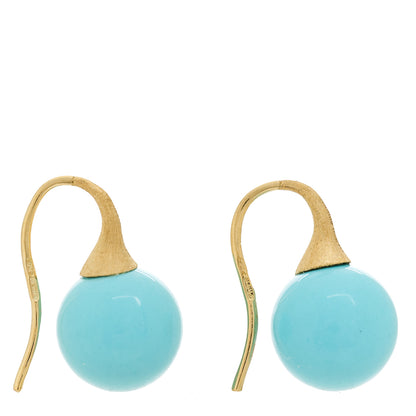 Marco Bicego 18K Yellow Gold Turquoise Africa Boules Drop Earrings 3 of 5