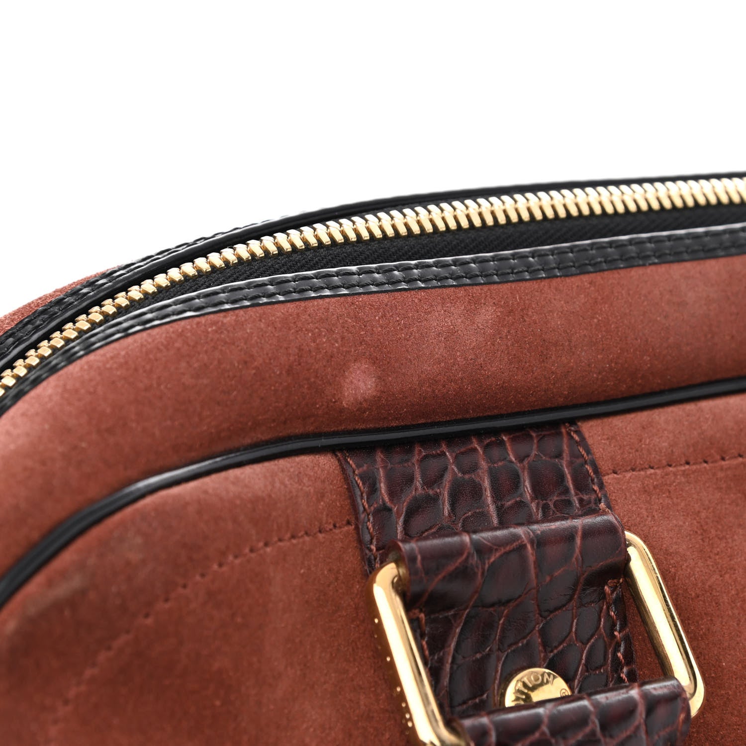 Louis Vuitton Suede Stamped Havane Bowler GM Brun 13 of 13