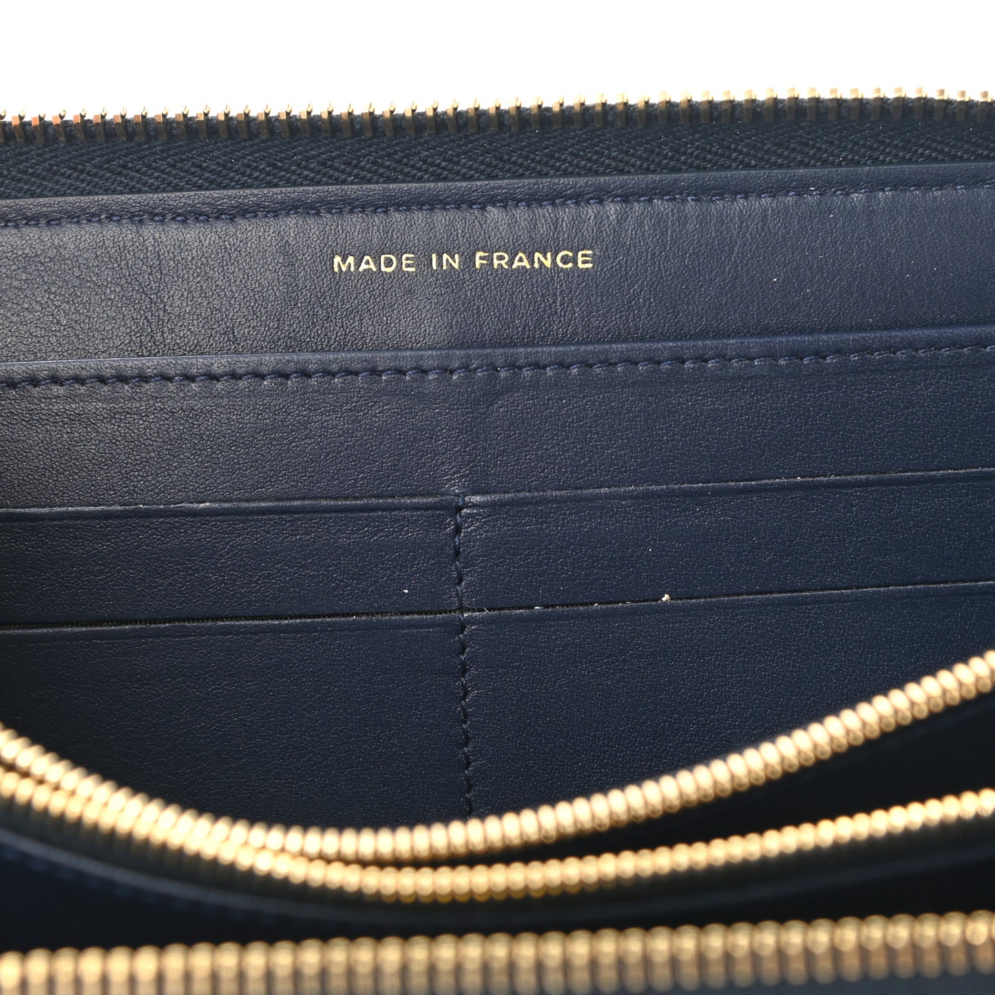 Alligator Large Gusset Zip Around Wallet Blue
