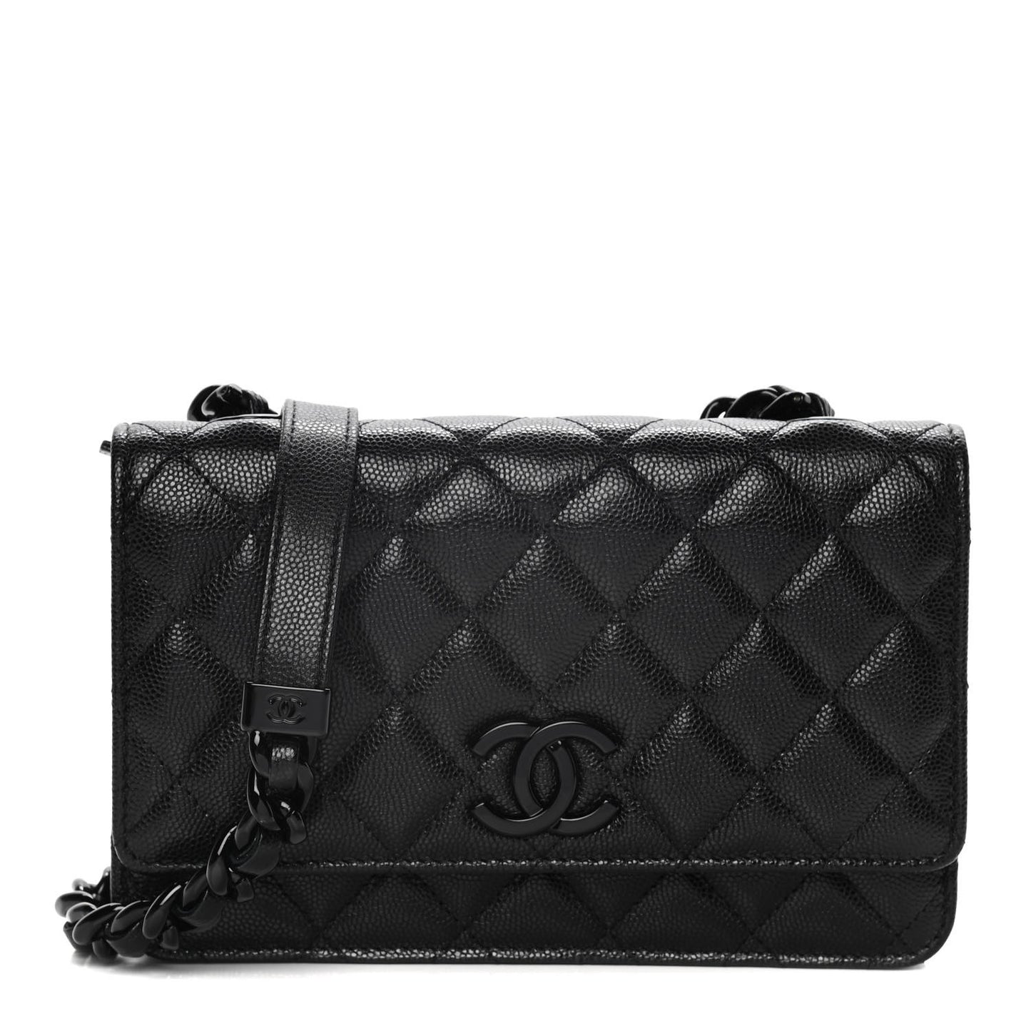 Caviar Quilted My Everything Wallet On Chain WOC Black