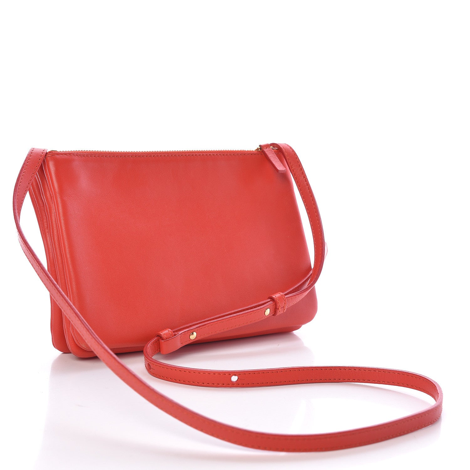 Celine Liege Calfskin Small Trio Crossbody Bag Vermillion 3 of 15
