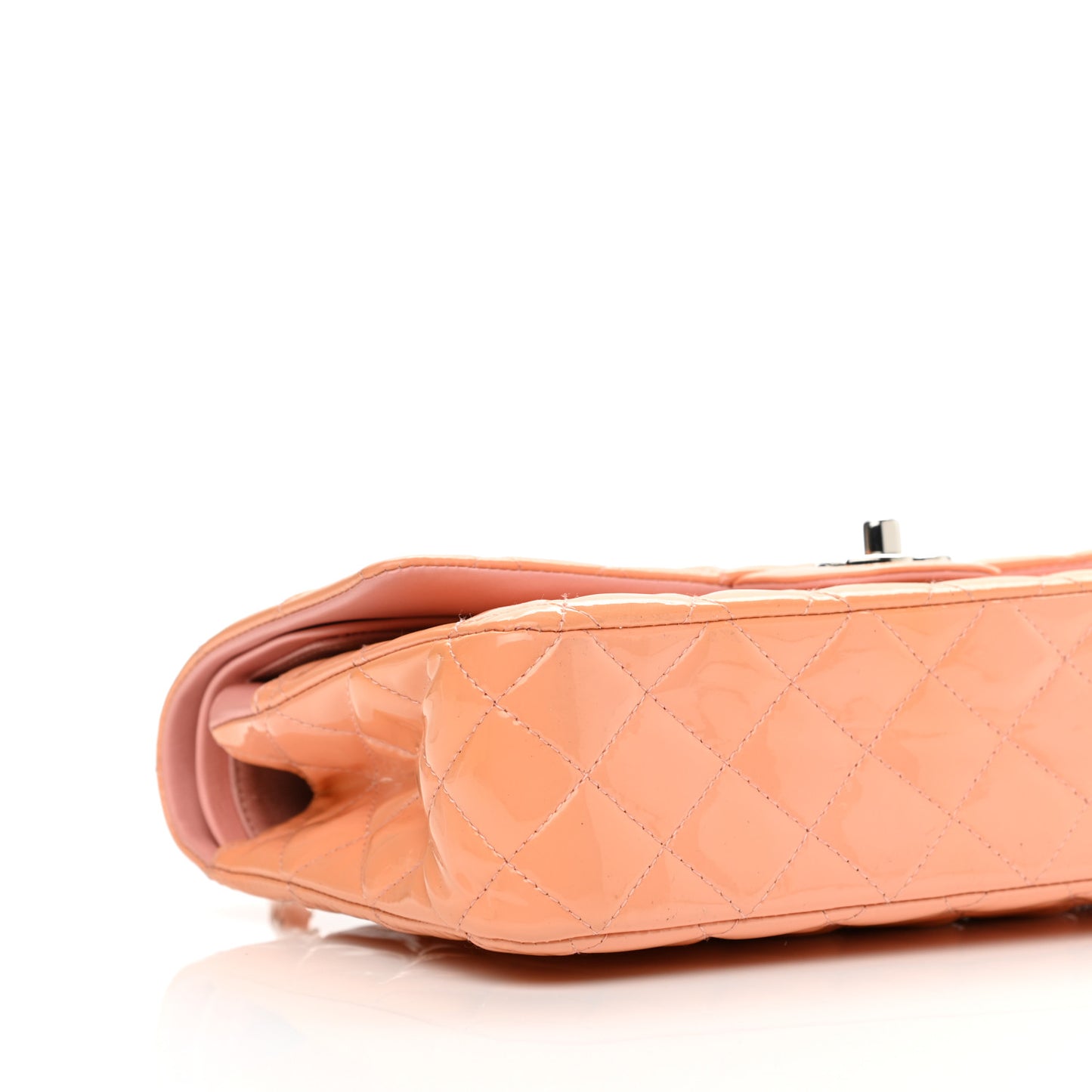 Patent Quilted Medium Double Flap Light Pink