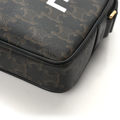 Celine Triomphe Canvas Medium Messenger Bag Black 11 of 13