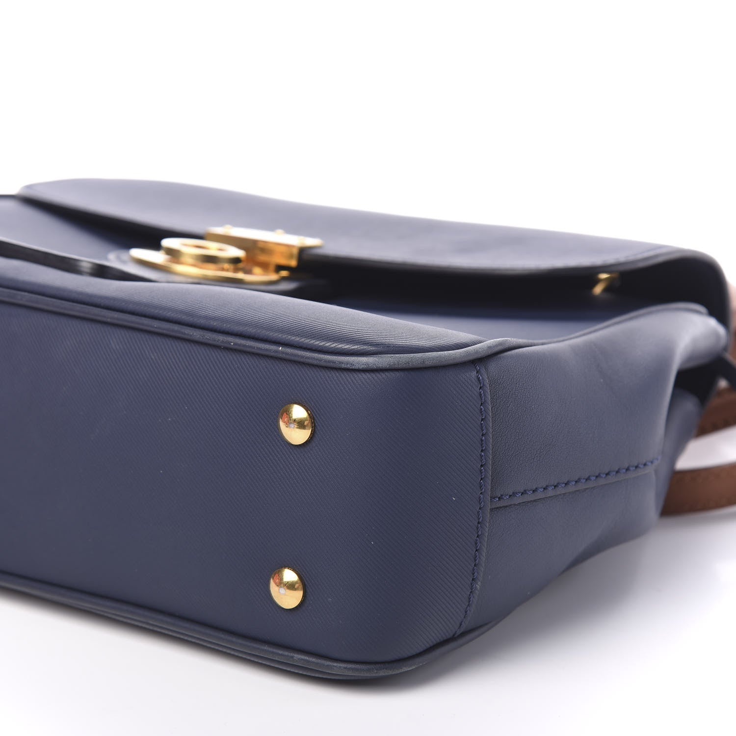 Burberry Trench Calfskin Medium DK88 Top Handle Bag Ink Blue 5 of 10