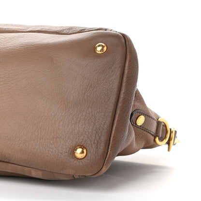 Prada Cervo Antik Top Handle Tote Brown 8 of 13