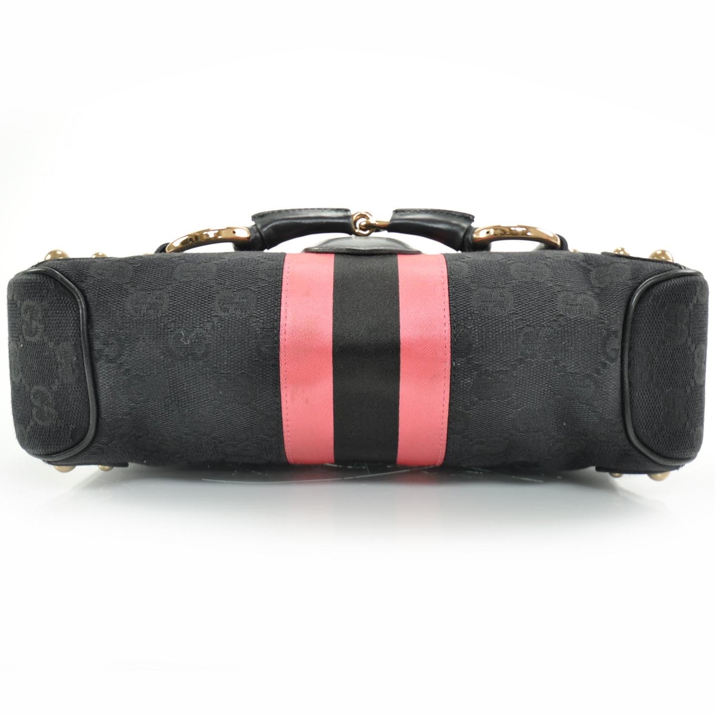 Monogram Horsebit Web Flap Bag Black