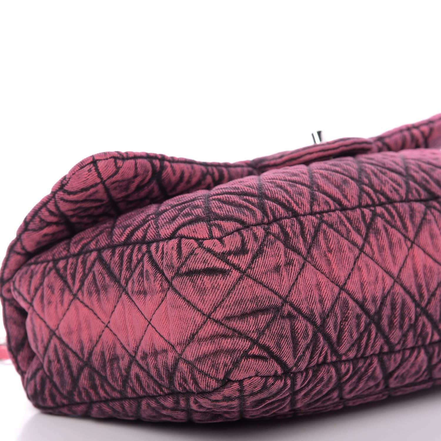 Chanel Denim Quilted Denimpression Flap Red Black 6 of 10