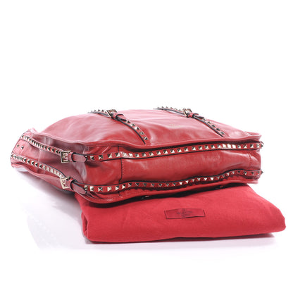 Valentino Garavani Nappa Rockstud Shopper Tote Red 4 of 7
