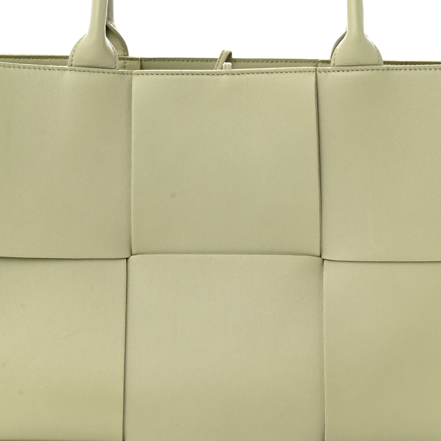 Grained Calfskin Intrecciato Medium Arco Tote Travertine