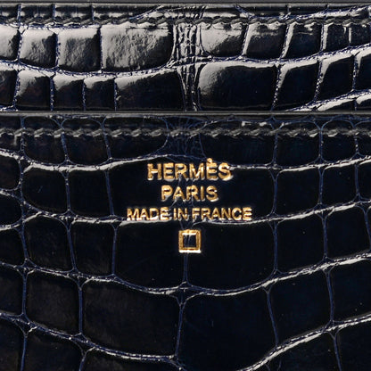 Hermes Shiny Alligator Constance Long Wallet Bleu Marine 6 of 14