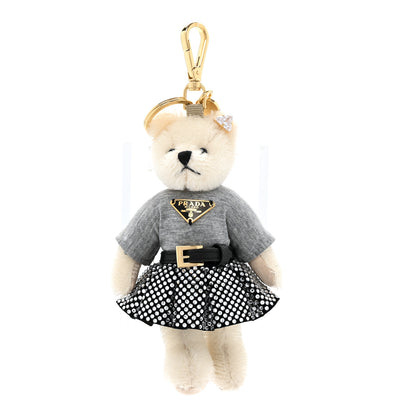Prada Mohair Teddy Bear Keychain Charm White 1 of 4