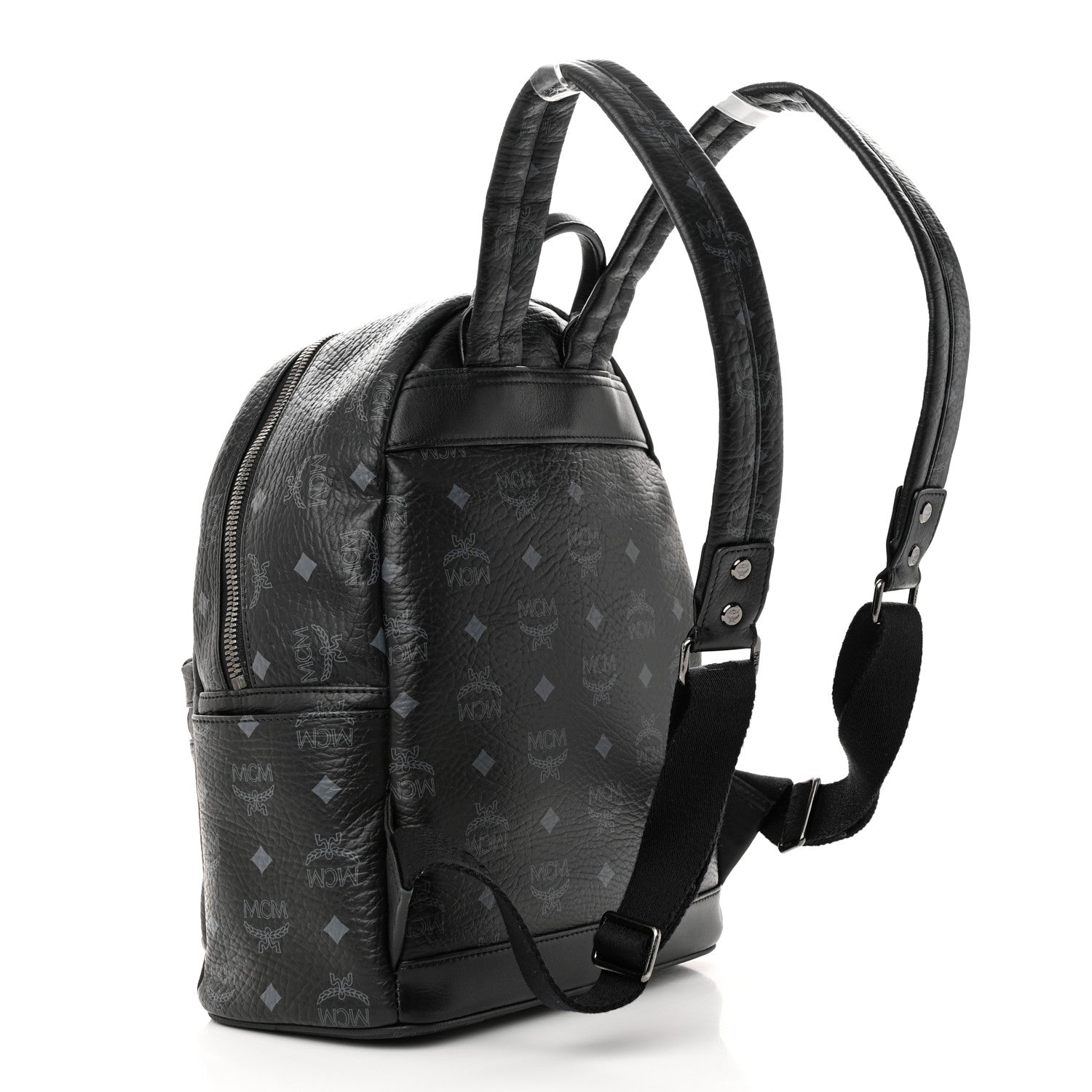 MCM Visetos Studded Small Dual Stark Backpack Black 3 of 15