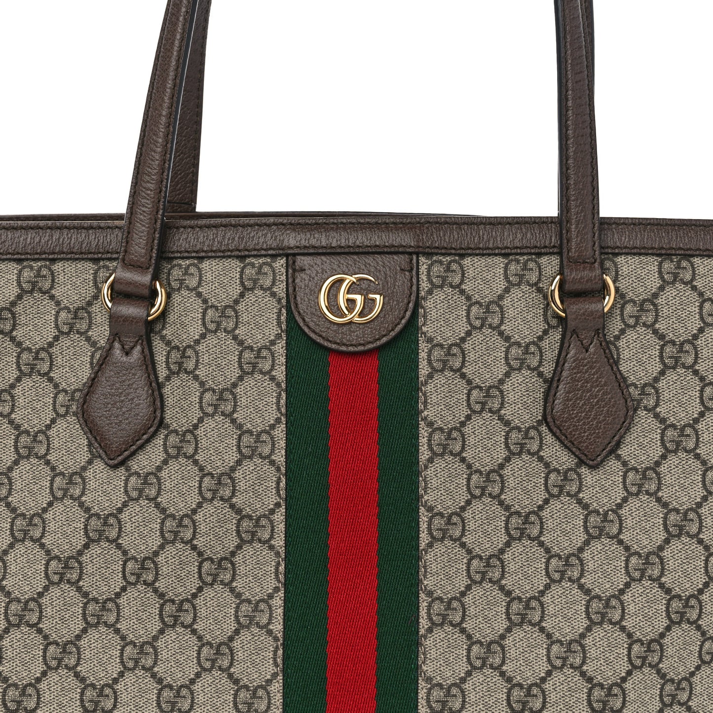 GG Supreme Monogram Medium Ophidia Shopping Tote Brown