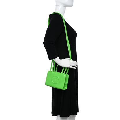 Telfar Vegan Leather Small Shopping Bag Highlighter Green 2 of 10