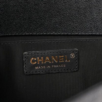 Chanel Caviar Chevron Quilted Medium Boy Flap Black 6 of 11