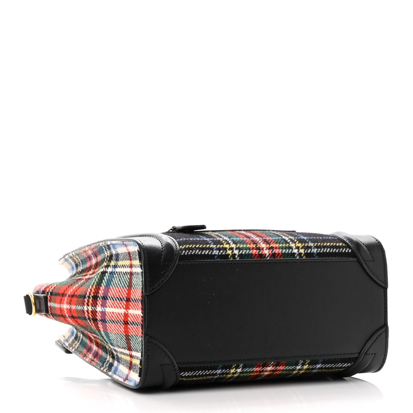 Tartan Calfskin Nano Luggage Red Black