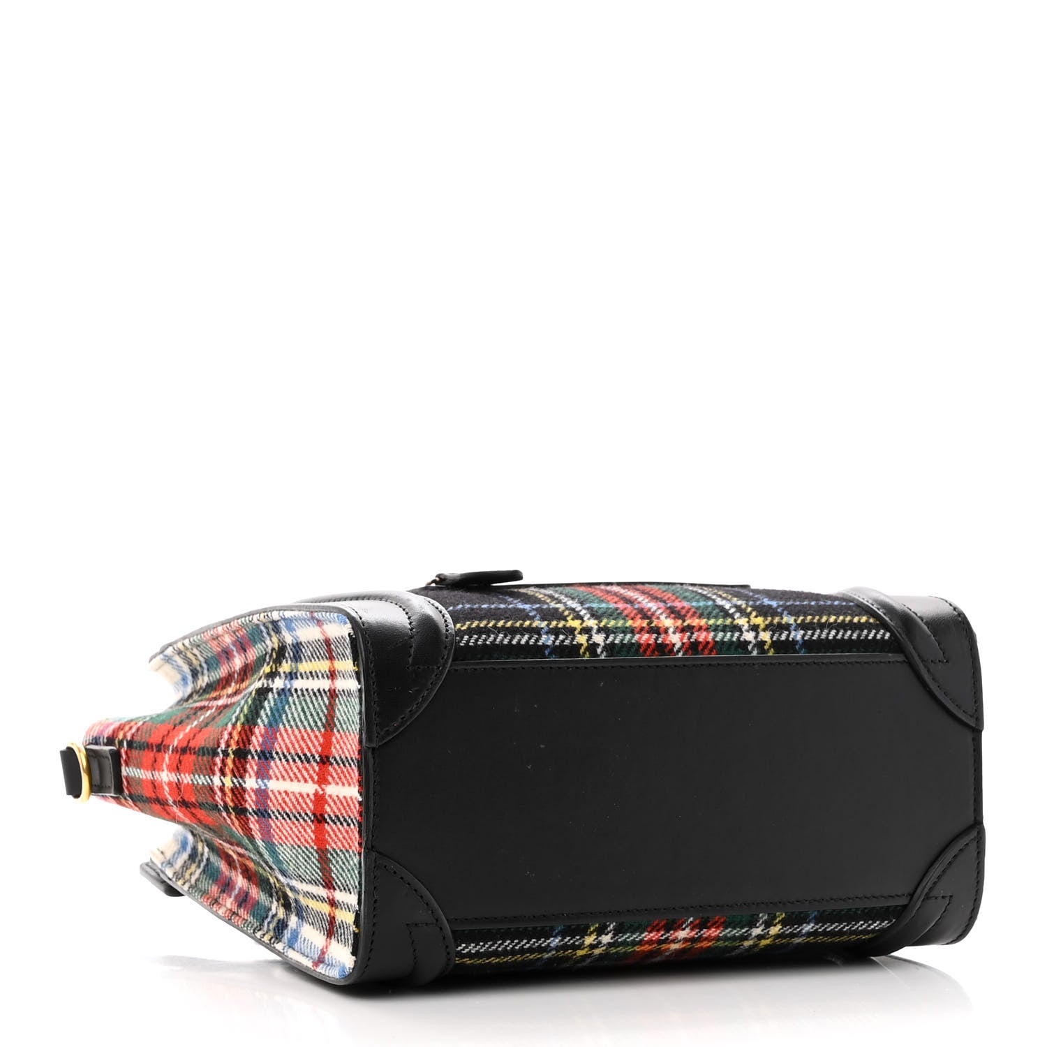 Celine Tartan Calfskin Nano Luggage Red Black 4 of 15