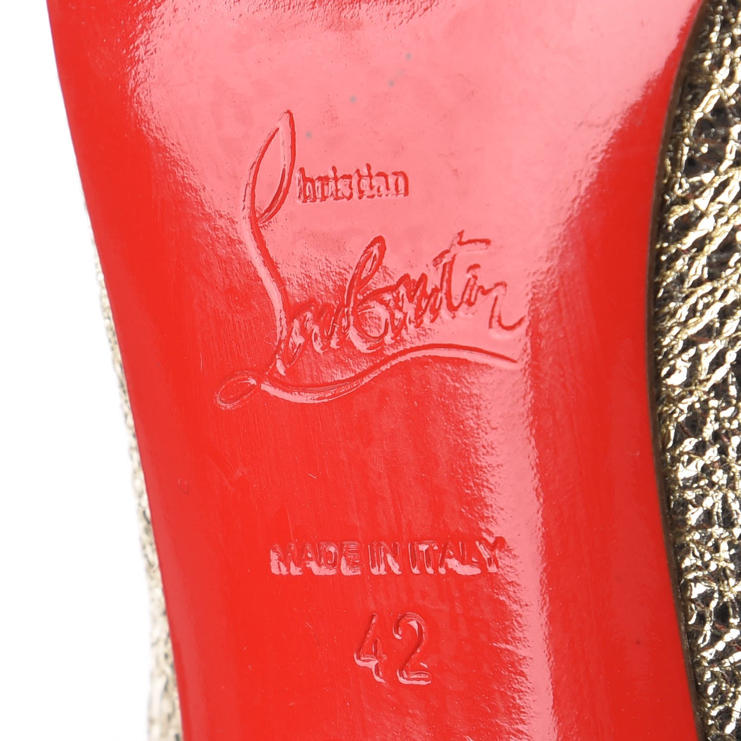 Christian Louboutin Metallic Crinkled So Kate 120 Pumps 42 Gold 9 of 10