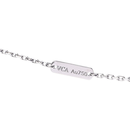Van Cleef & Arpels 18K White Gold Mother of Pearl Vintage Alhambra Pendant Necklace 5 of 6