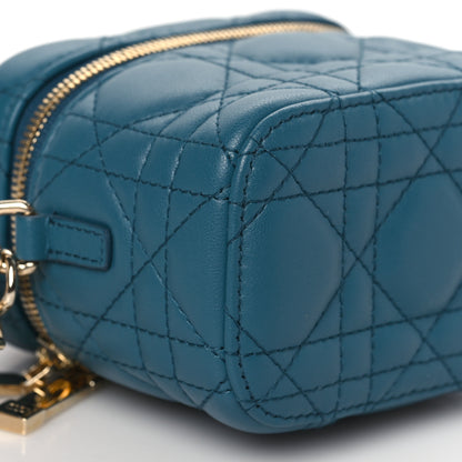 Christian Dior Lambskin Cannage Micro Lady Dior Vanity Case Deep Ocean 7 of 8