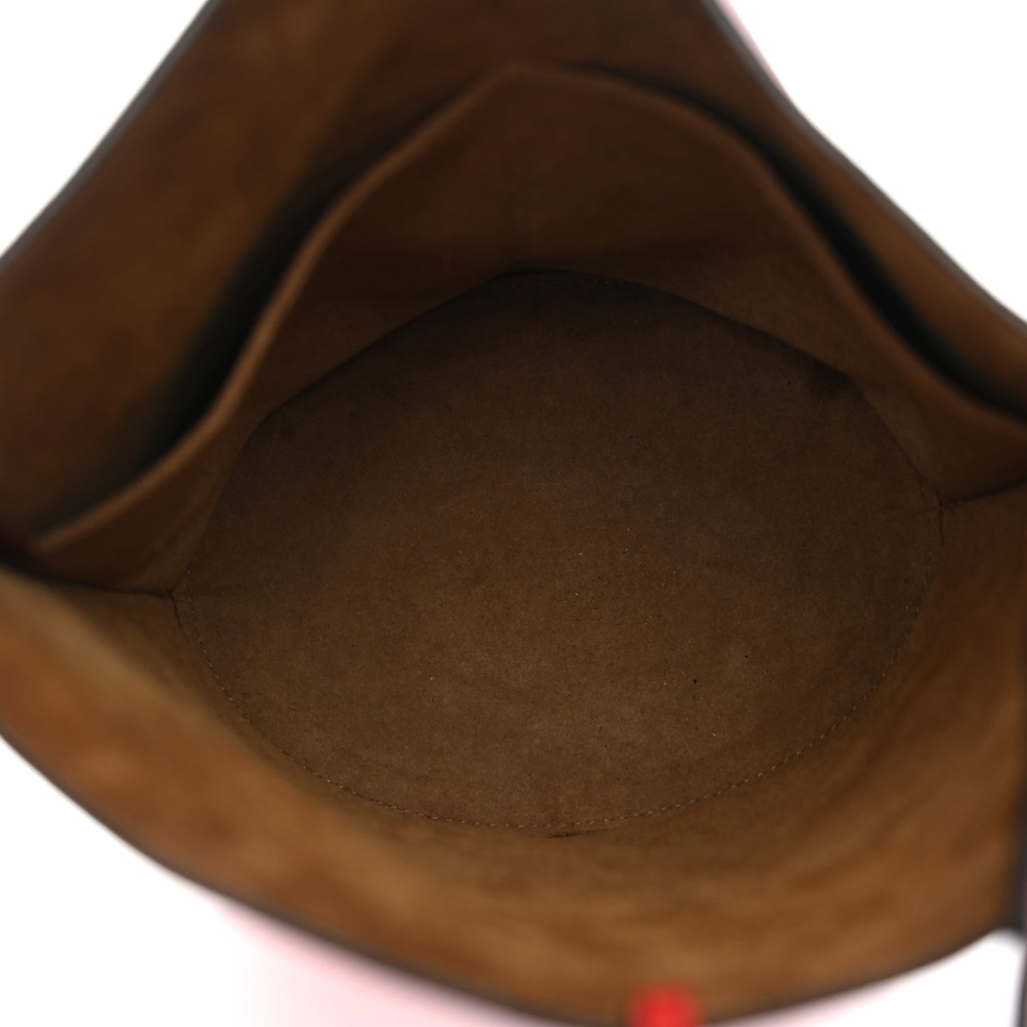 Calfskin Gate Bucket Bag Scarlet Burnt Red