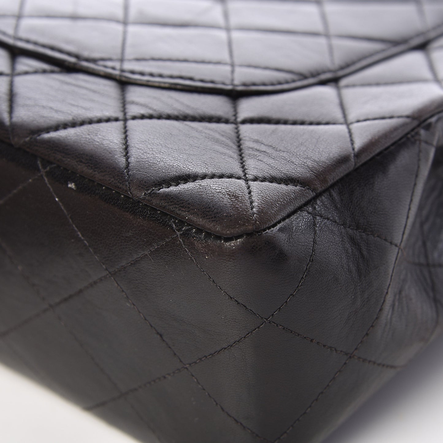 Lambskin Quilted Jumbo Single Flap Black