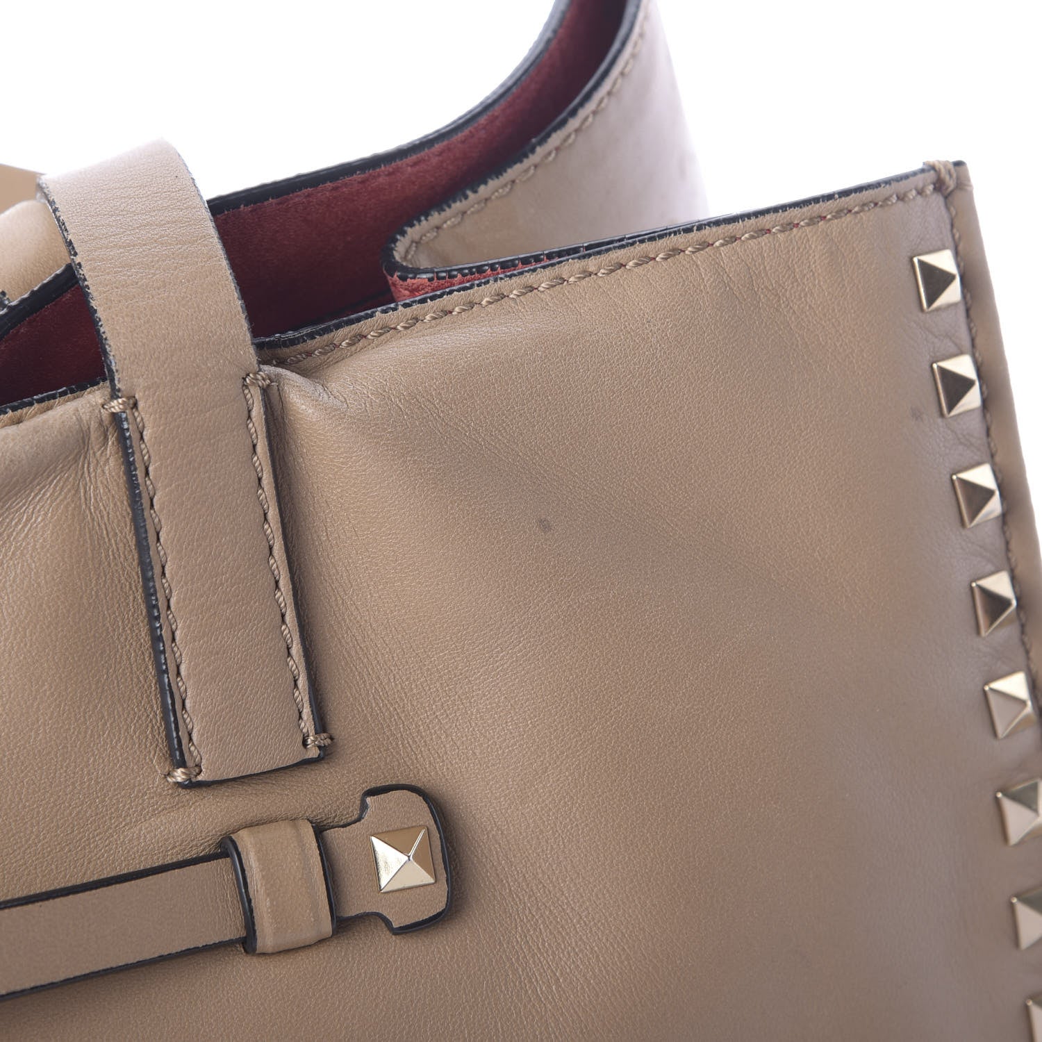 Valentino Garavani Nappa Medium Rockstud Soft Tote Soft Noisette 14 of 19