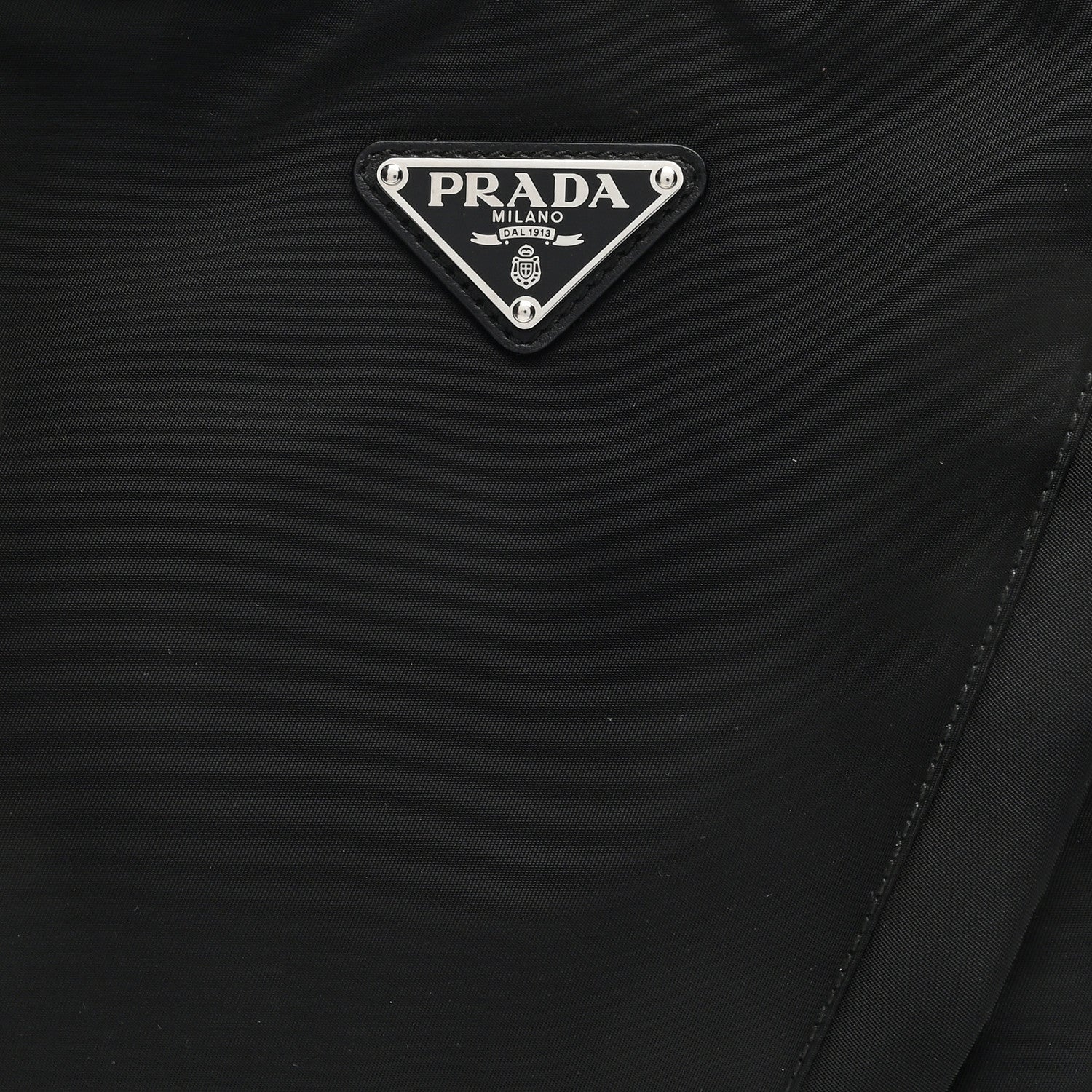 Prada Tessuto Nylon Studded New Vela Hobo Black White 7 of 11